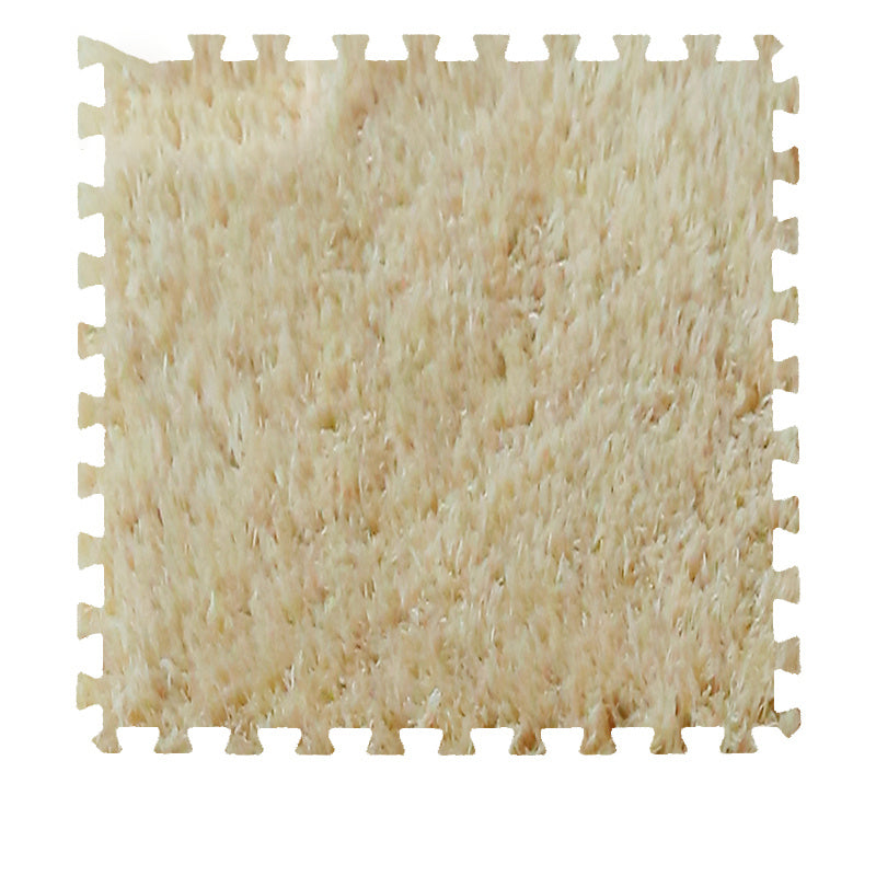 Modern Carpet Tiles Square Color Block Shag Interlocking Carpet Tiles