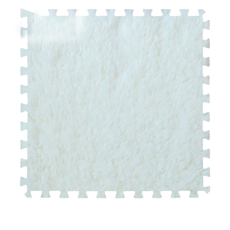 Modern Carpet Tiles Square Color Block Shag Interlocking Carpet Tiles
