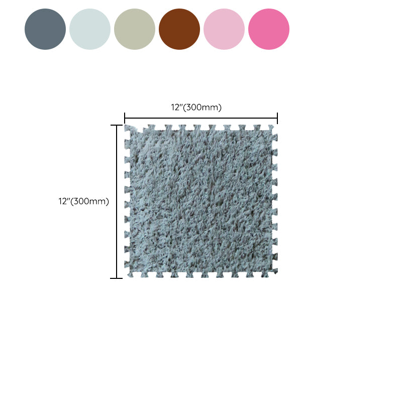 Modern Carpet Tiles Square Color Block Shag Interlocking Carpet Tiles