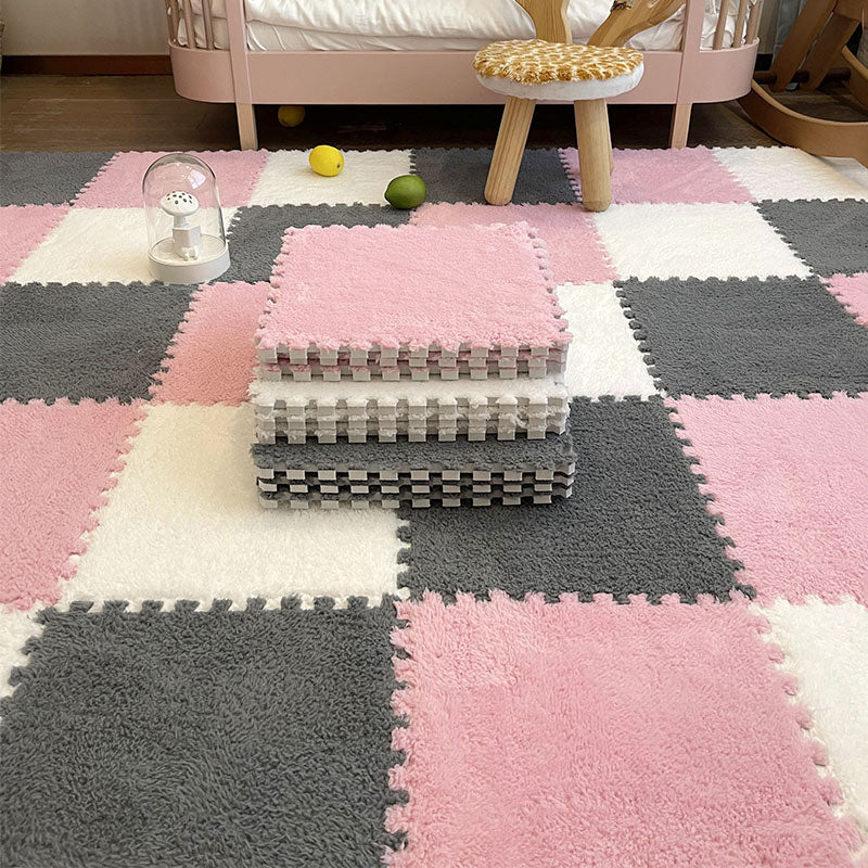 Modern Carpet Floor Tile Plush Cut Loose Lay Non-Skid Carpet Tile