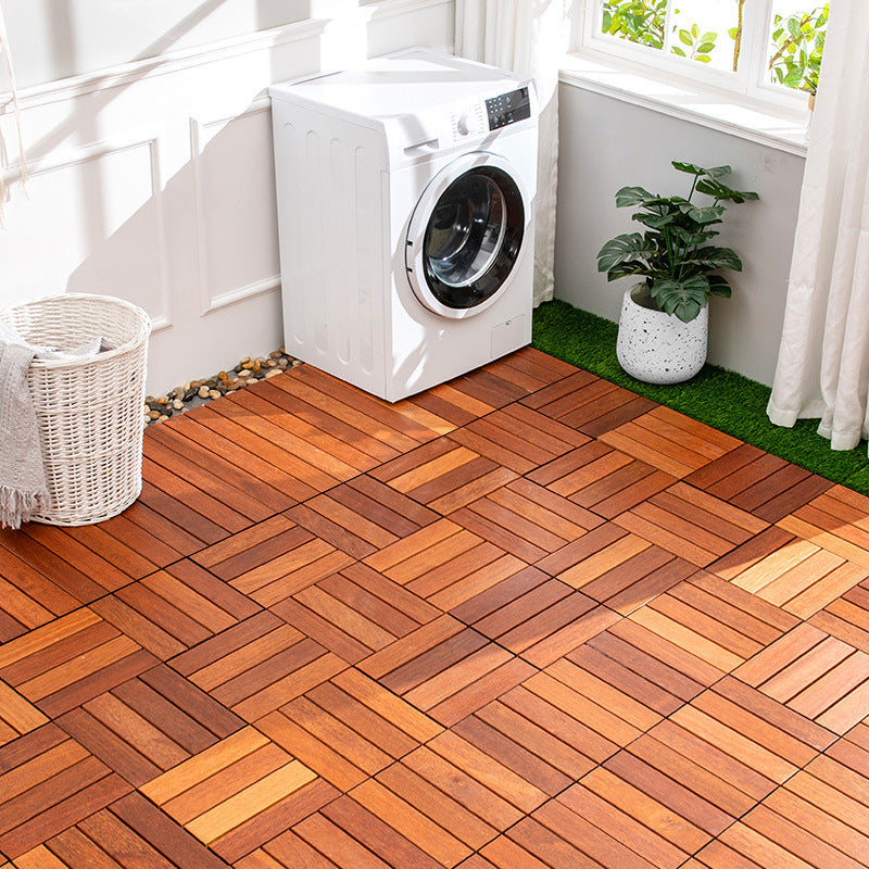 Tradition Smooth Wood Floor Tile Click Lock Teak Wood for Living Room
