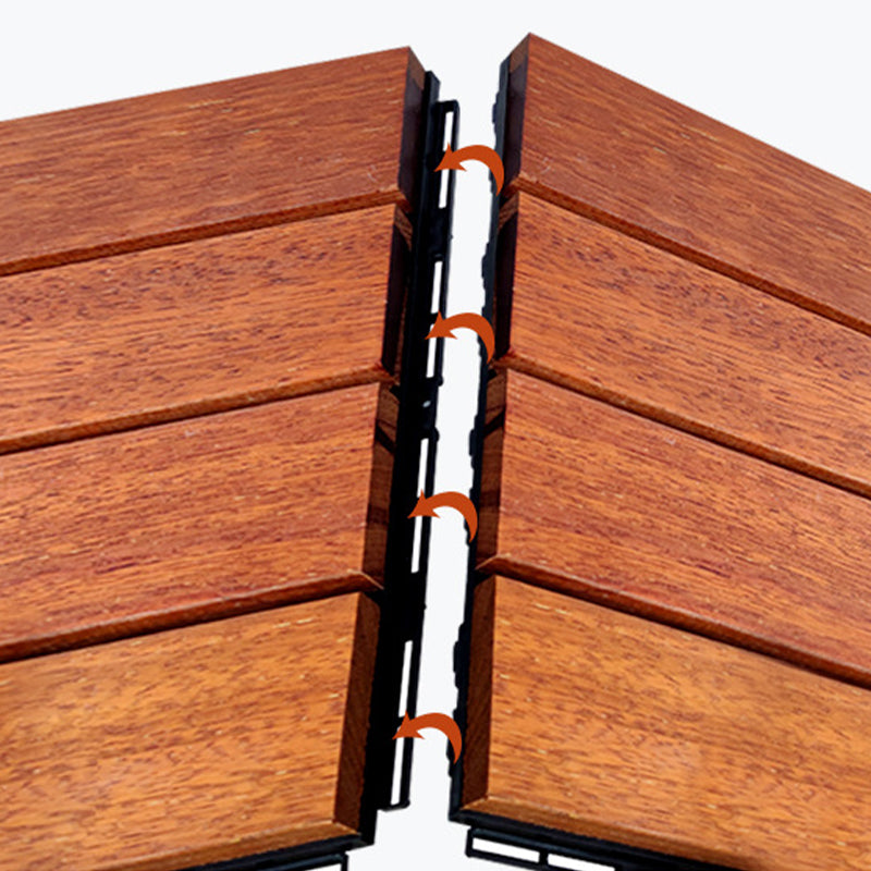 Tradition Smooth Wood Floor Tile Click Lock Teak Wood for Living Room