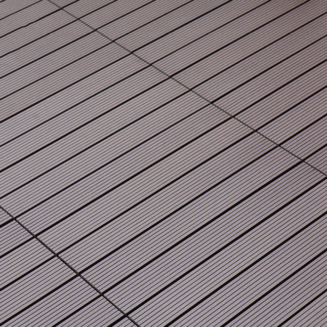 Tradition Rectangle Wood Tile Brown Engineered Wood for Patio Garden