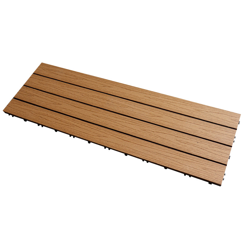 Tradition Rectangle Wood Tile Brown Engineered Wood for Patio Garden