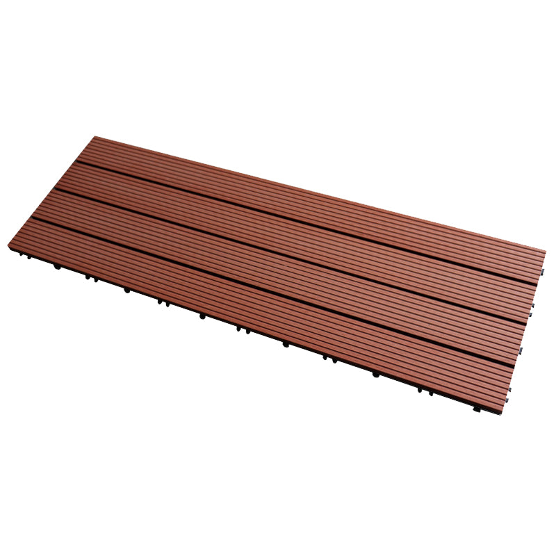 Tradition Rectangle Wood Tile Brown Engineered Wood for Patio Garden