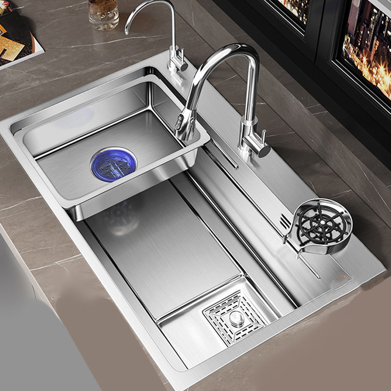 Modern Kitchen Sink Stainless Rectangular Pull-out Faucet Kitchen Sink