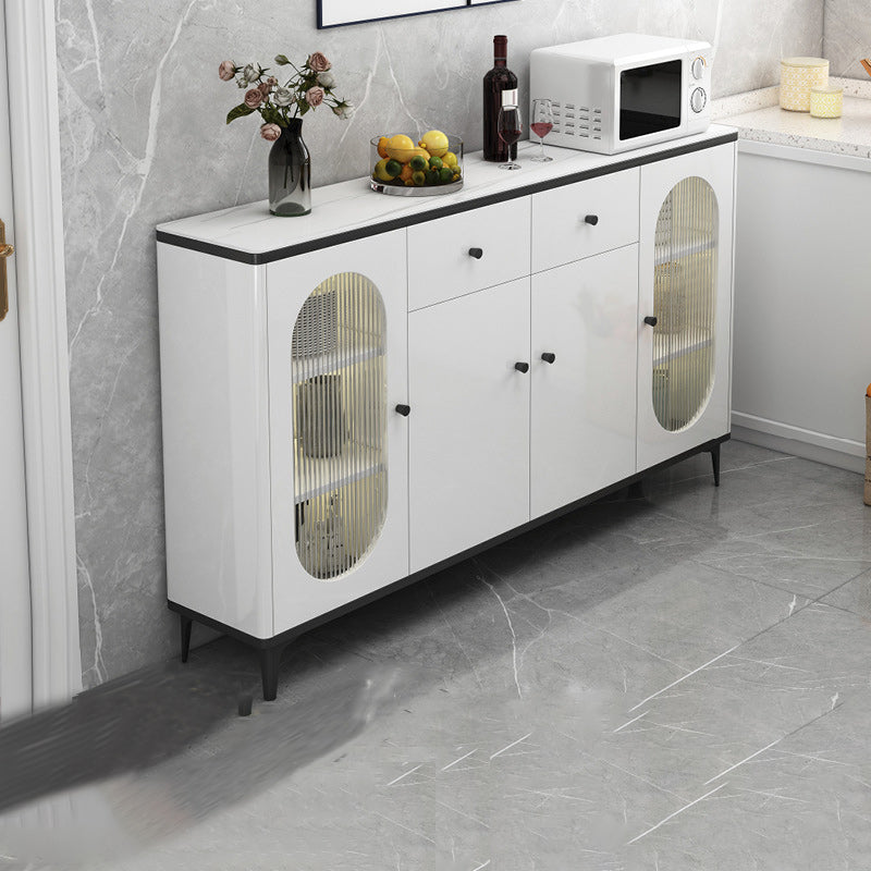 Contemporary Display Stand Faux Wood Storage Cabinet for Living Room