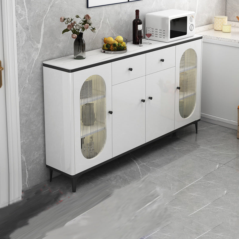 Contemporary Display Stand Faux Wood Storage Cabinet for Living Room