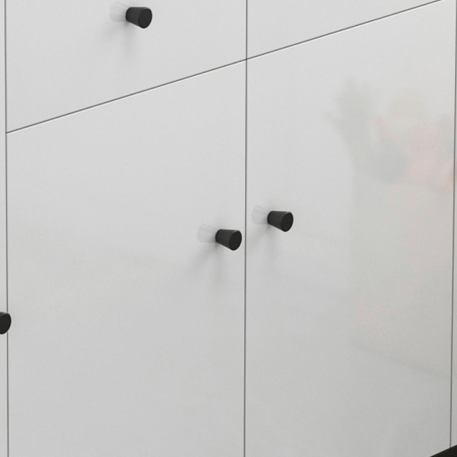 Contemporary Display Stand Faux Wood Storage Cabinet for Living Room