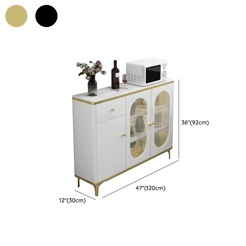 Contemporary Display Stand Faux Wood Storage Cabinet for Living Room