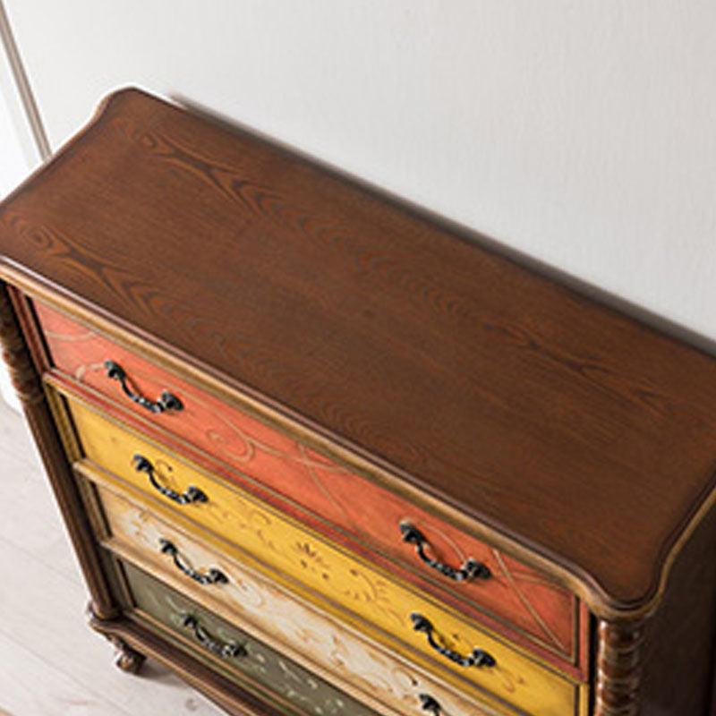 Traditional Vertical Dresser Wood Storage Bachelor Chest for Bedroom