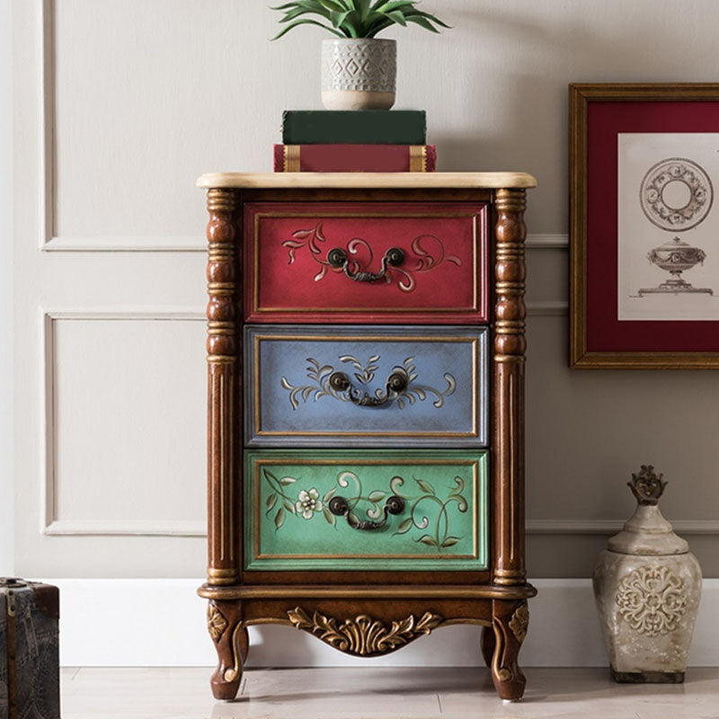 Traditional Vertical Lingerie Chest Rubber Wood Storage Bachelor Chest for Bedroom