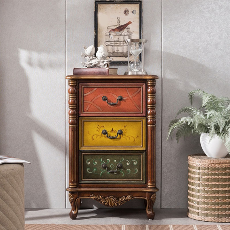 Traditional Vertical Lingerie Chest Rubber Wood Storage Bachelor Chest for Bedroom