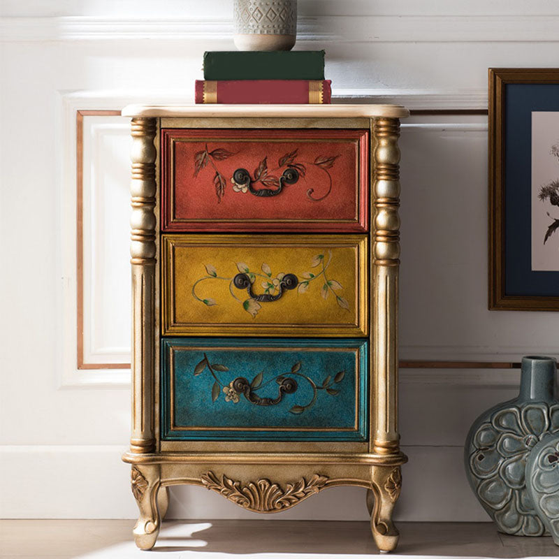 Traditional Vertical Lingerie Chest Rubber Wood Storage Bachelor Chest for Bedroom