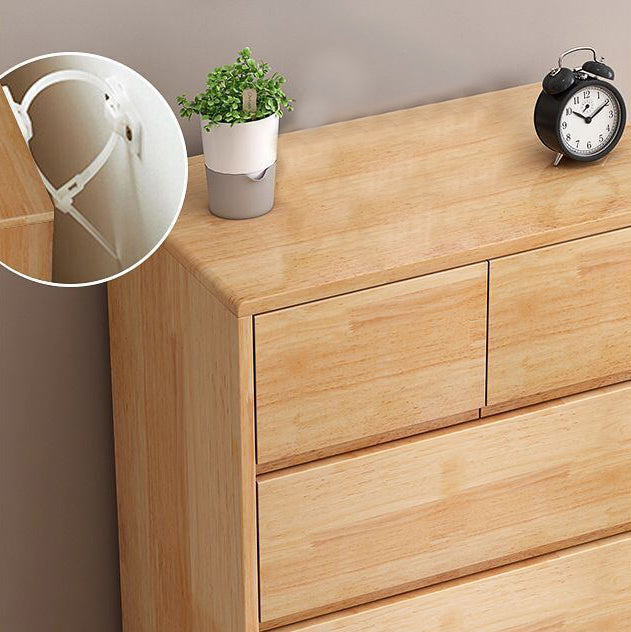 Modern Lingerie Chest Rubber Wood Storage Chest Dresser for Bedroom