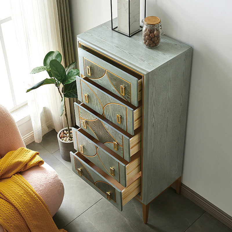 Classic Glam Combo Dresser Wood Horizontal Storage Chest Dresser for Bedroom