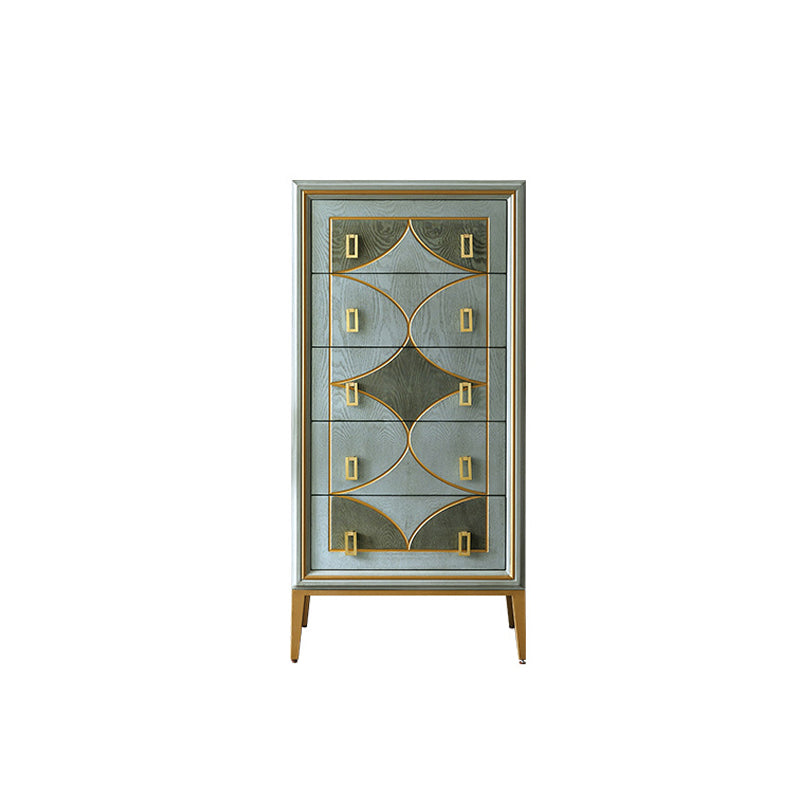 Classic Glam Combo Dresser Wood Horizontal Storage Chest Dresser for Bedroom