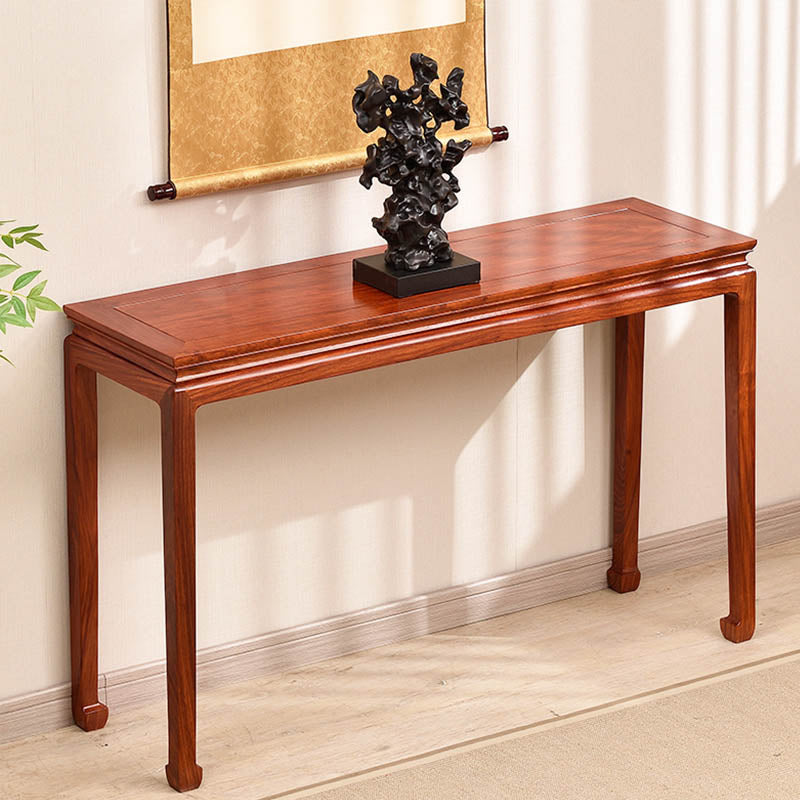 Modern Rectangular Console Table Wooden Console Sofa Table in Brown