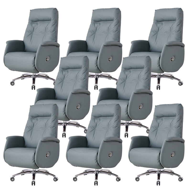 Modern Armless Office Chair Leather Adjustable Seat Height Ergonomic Desk Chair