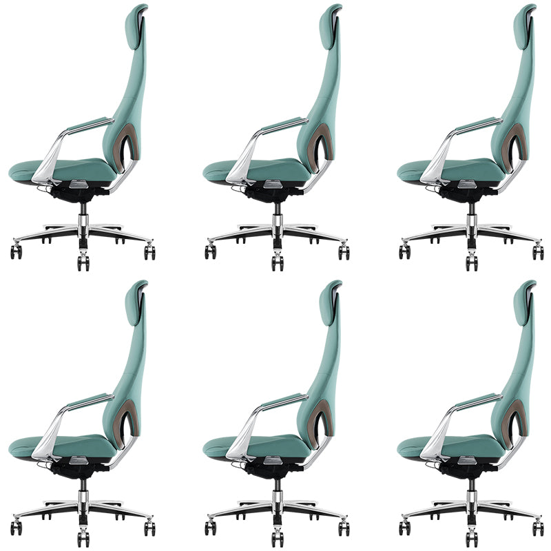 Modern Office Chair Leather Tilt Mechanism No Distressing Ergonomic Chair with Wheels