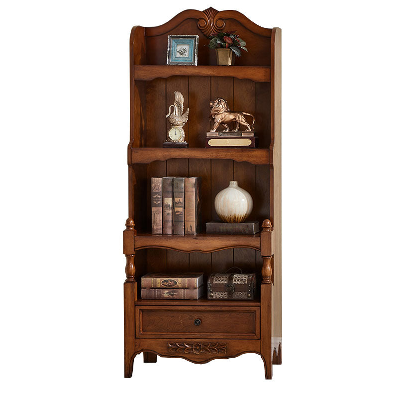 Modern Style Closed Back Bookshelf Standard Wood Bookcase with Shelves