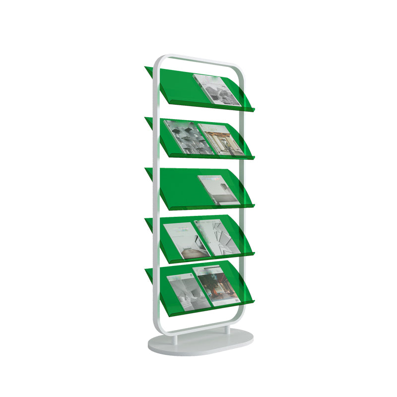 Contemporary Open Back Metal Bookshelf Acrylic Bookcase with Shelves