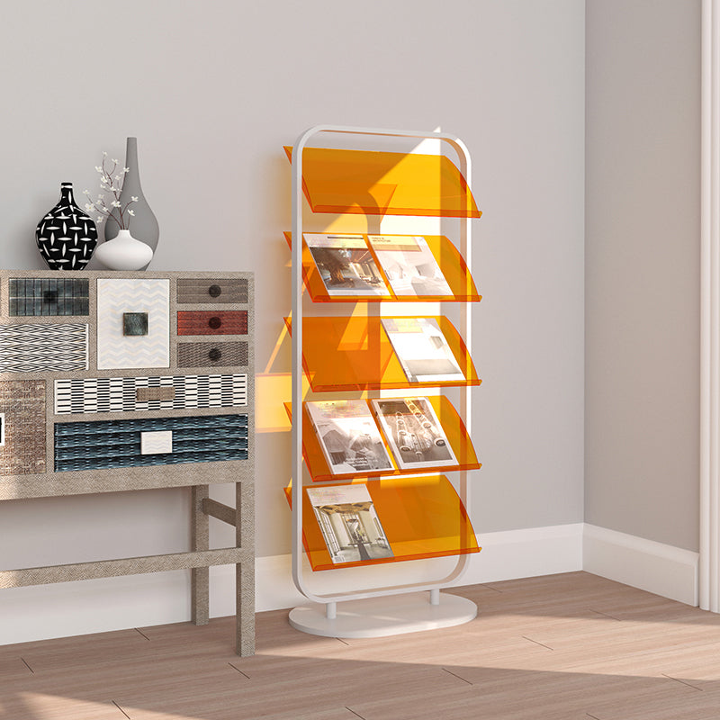 Contemporary Open Back Metal Bookshelf Acrylic Bookcase with Shelves
