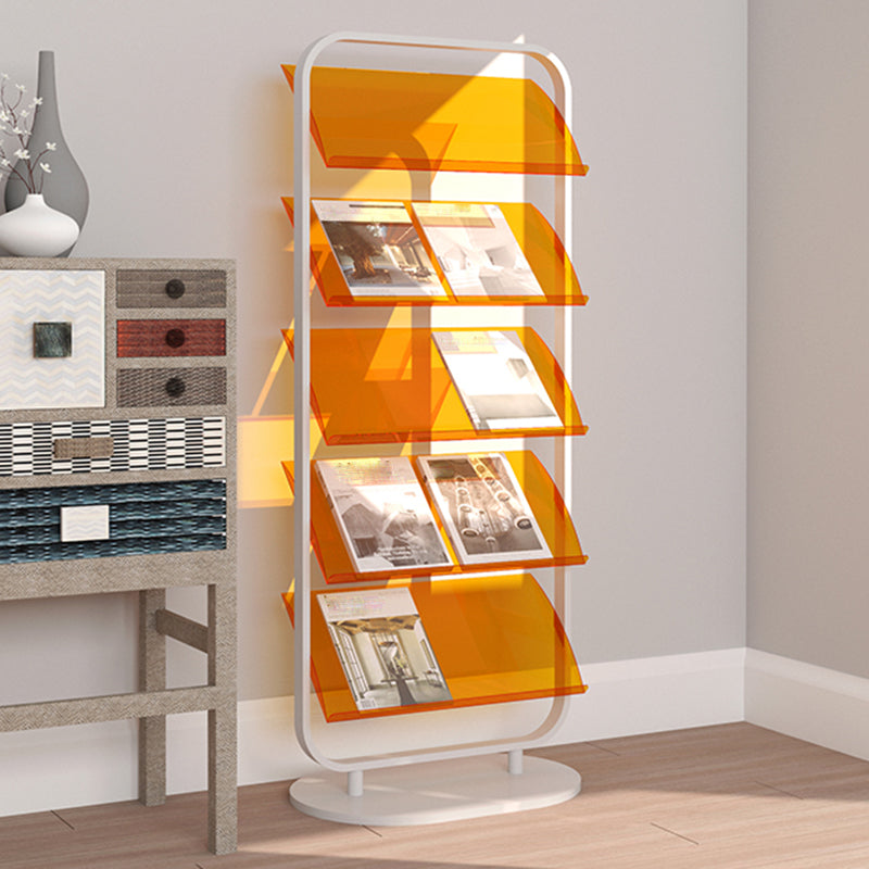 Contemporary Open Back Metal Bookshelf Acrylic Bookcase with Shelves