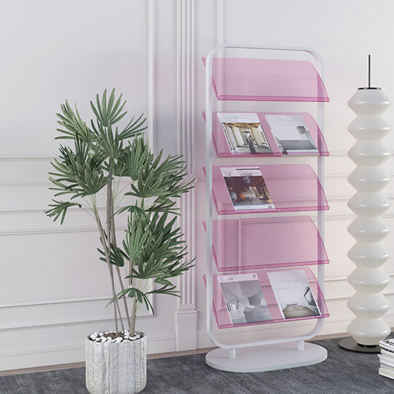 Contemporary Open Back Metal Bookshelf Acrylic Bookcase with Shelves