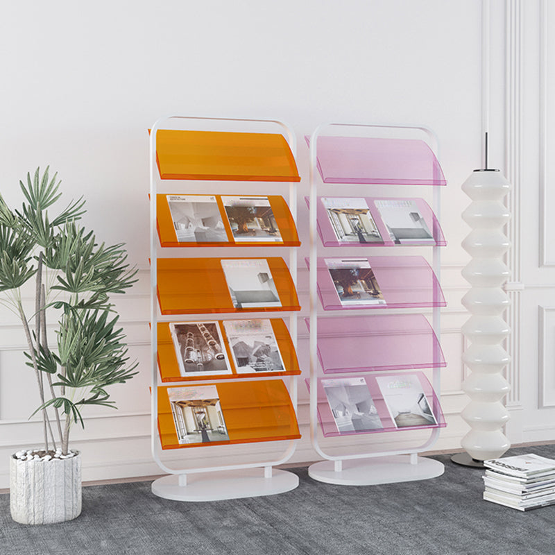 Contemporary Open Back Metal Bookshelf Acrylic Bookcase with Shelves