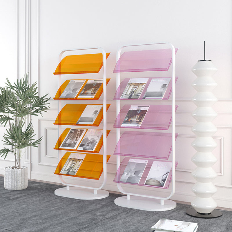 Contemporary Open Back Metal Bookshelf Acrylic Bookcase with Shelves