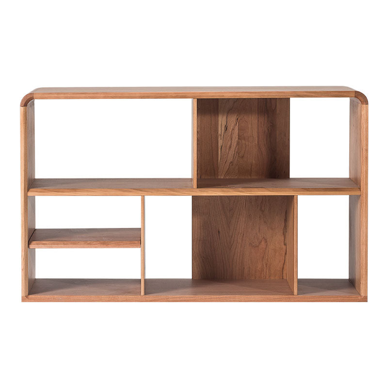 Contemporary Open Back Standard Bookcase Solid Wood Bookshelf with Shelves