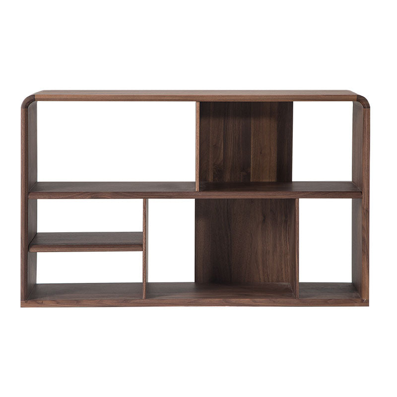 Contemporary Open Back Standard Bookcase Solid Wood Bookshelf with Shelves