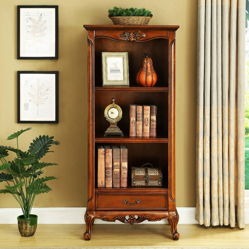 Contemporary Wooden Bookcase Standard Closed Back Bookshelf with Shelves