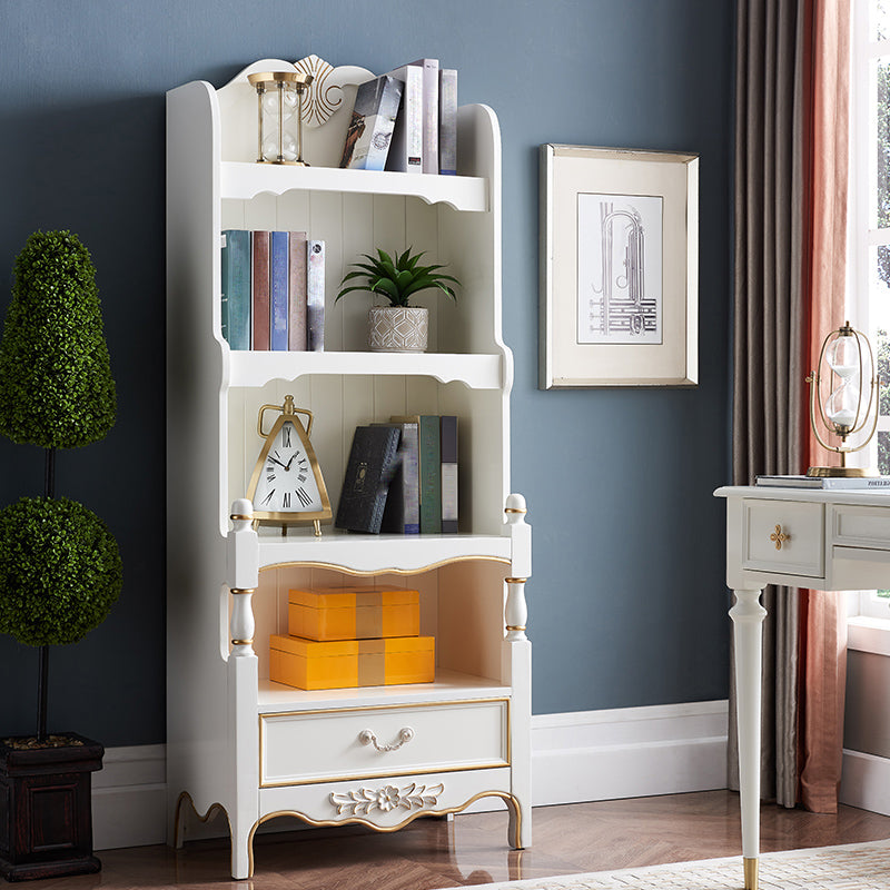 Contemporary Wooden Bookcase Standard Closed Back Bookshelf with Shelves