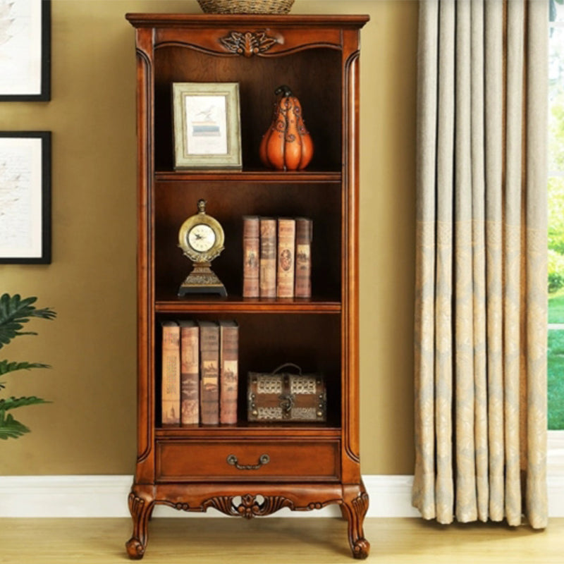 Contemporary Wooden Bookcase Standard Closed Back Bookshelf with Shelves