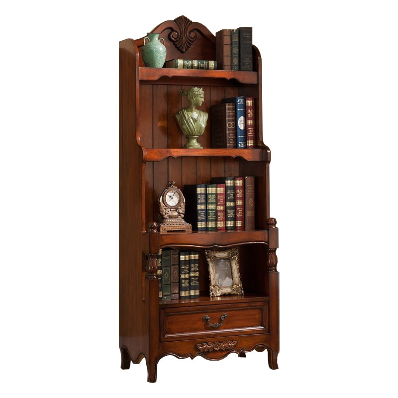 Contemporary Wooden Bookcase Standard Closed Back Bookshelf with Shelves