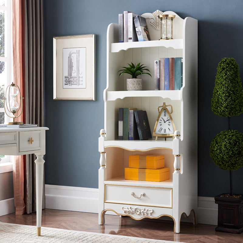 Contemporary Wooden Bookcase Standard Closed Back Bookshelf with Shelves