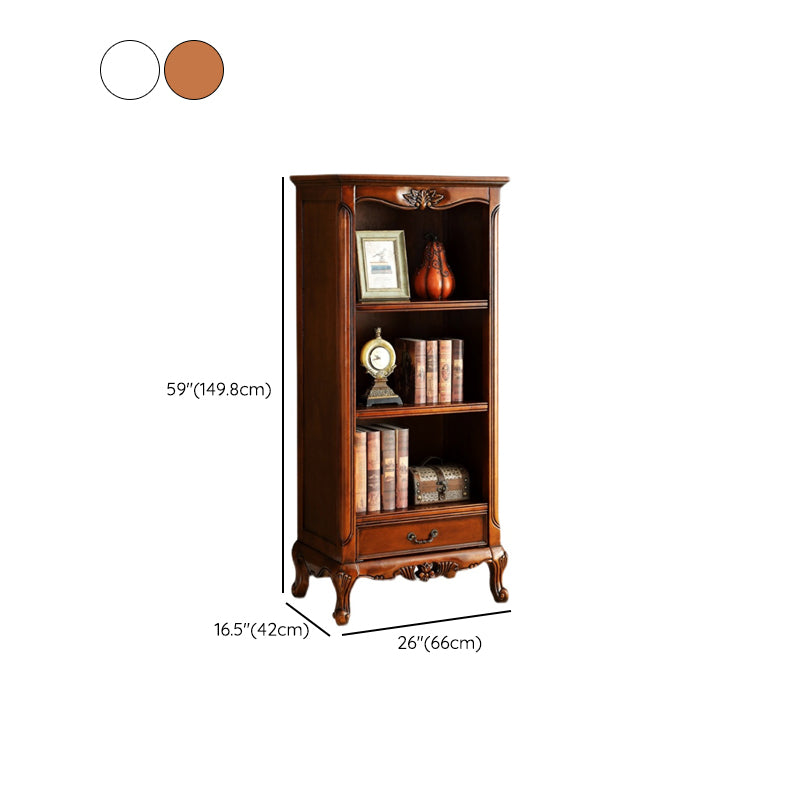 Contemporary Wooden Bookcase Standard Closed Back Bookshelf with Shelves