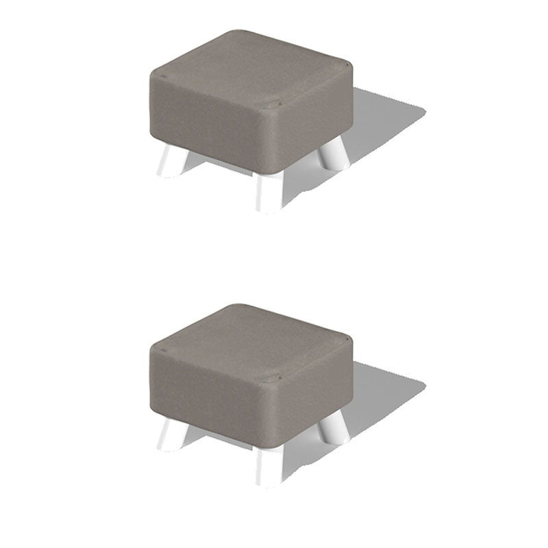 Modern Ottoman Cotton Upholstered Solid Color Square Ottoman with Legs