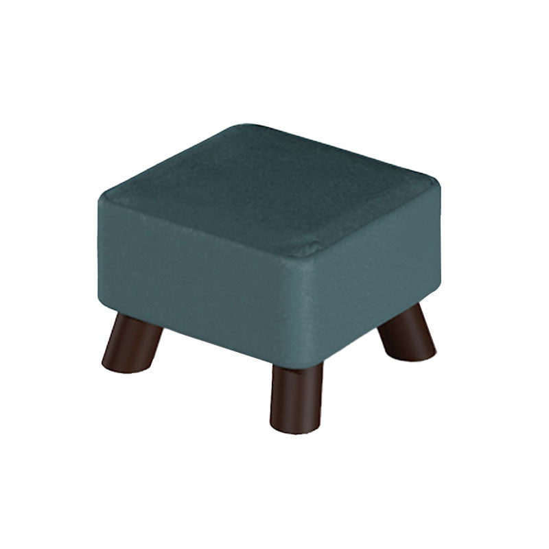 Modern Ottoman Cotton Upholstered Solid Color Square Ottoman with Legs