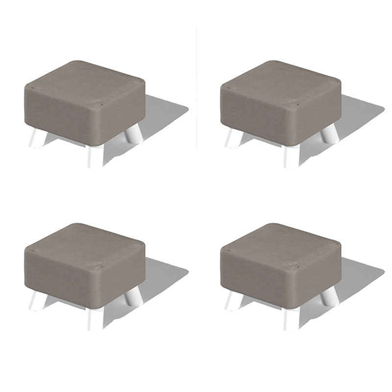 Modern Ottoman Cotton Upholstered Solid Color Square Ottoman with Legs