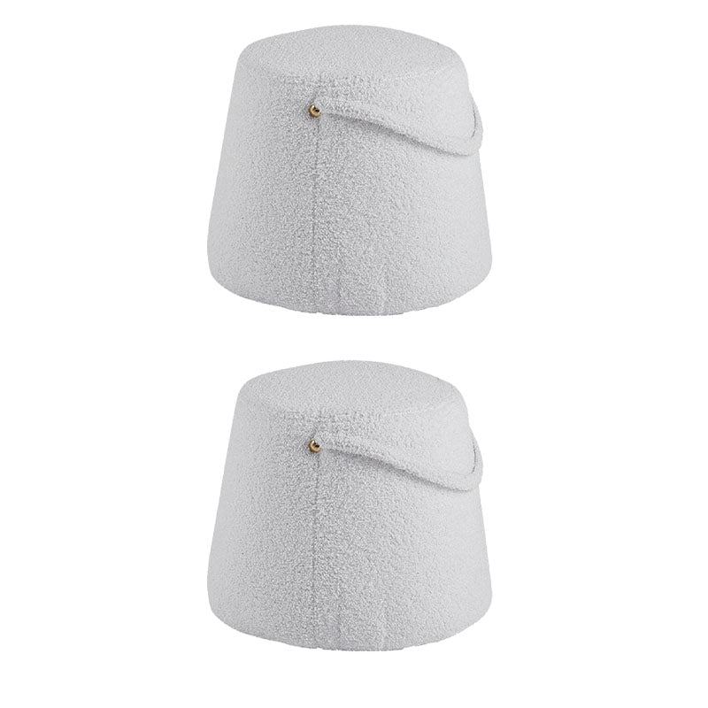 Glam Ottoman Velvet Upholstered Solid Color Tear Resistant Round Ottoman