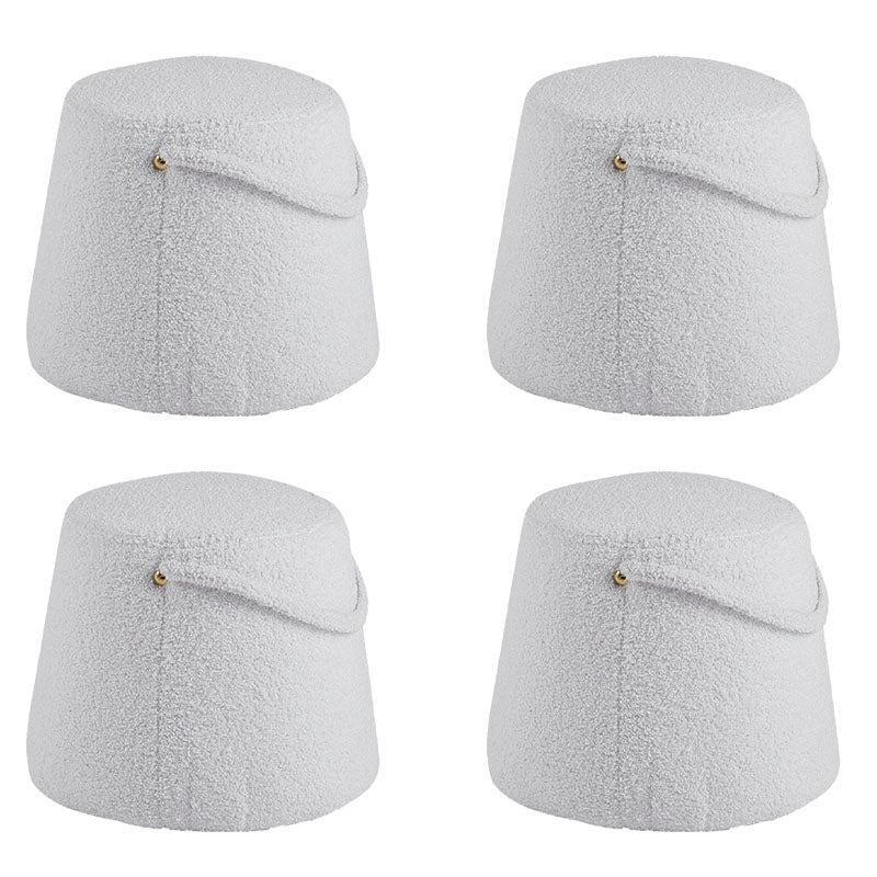 Glam Ottoman Velvet Upholstered Solid Color Tear Resistant Round Ottoman