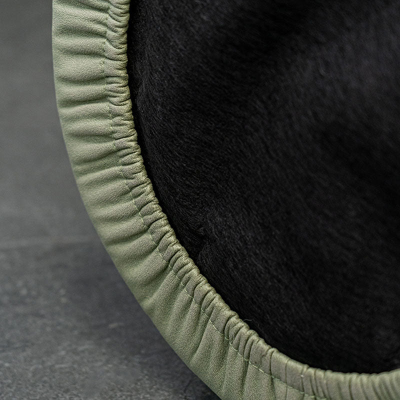 Glam Ottoman Velvet Upholstered Solid Color Tear Resistant Round Ottoman