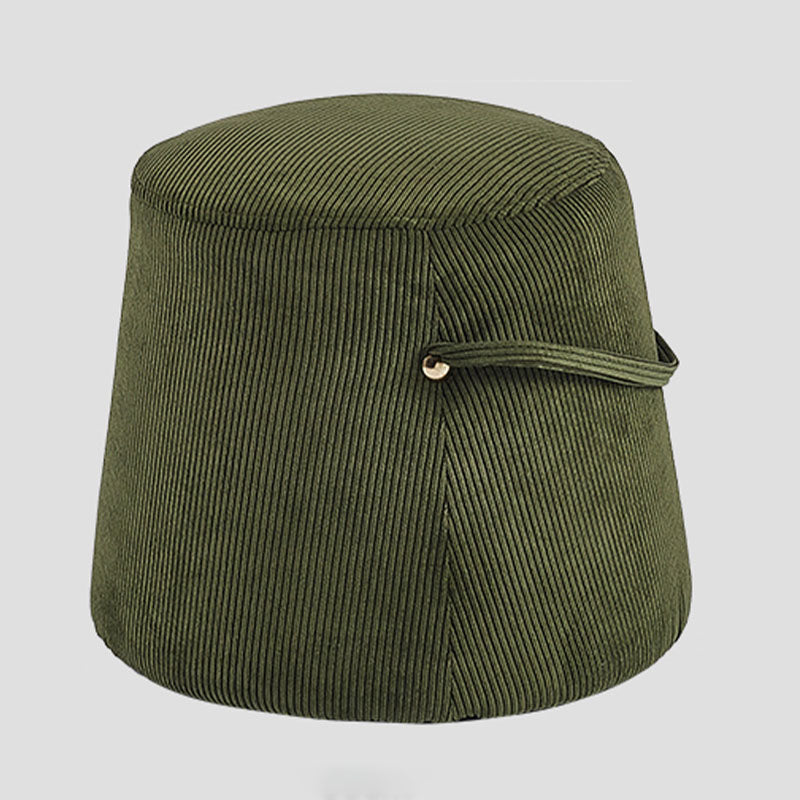 Glam Ottoman Velvet Upholstered Solid Color Tear Resistant Round Ottoman