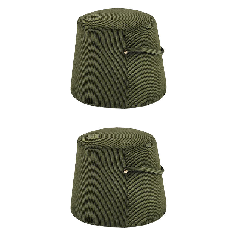 Glam Ottoman Velvet Upholstered Solid Color Tear Resistant Round Ottoman