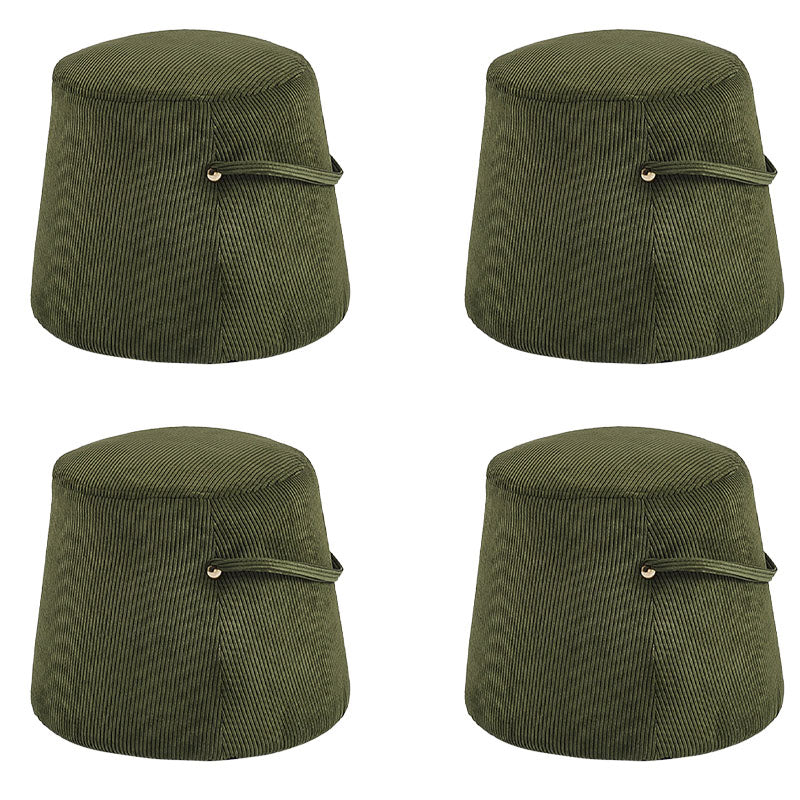 Glam Ottoman Velvet Upholstered Solid Color Tear Resistant Round Ottoman