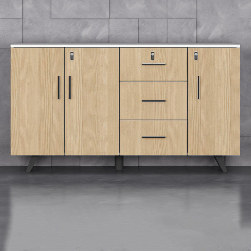 Modern Style File Cabinet Wooden Frame Lock Storage Filing Cabinet