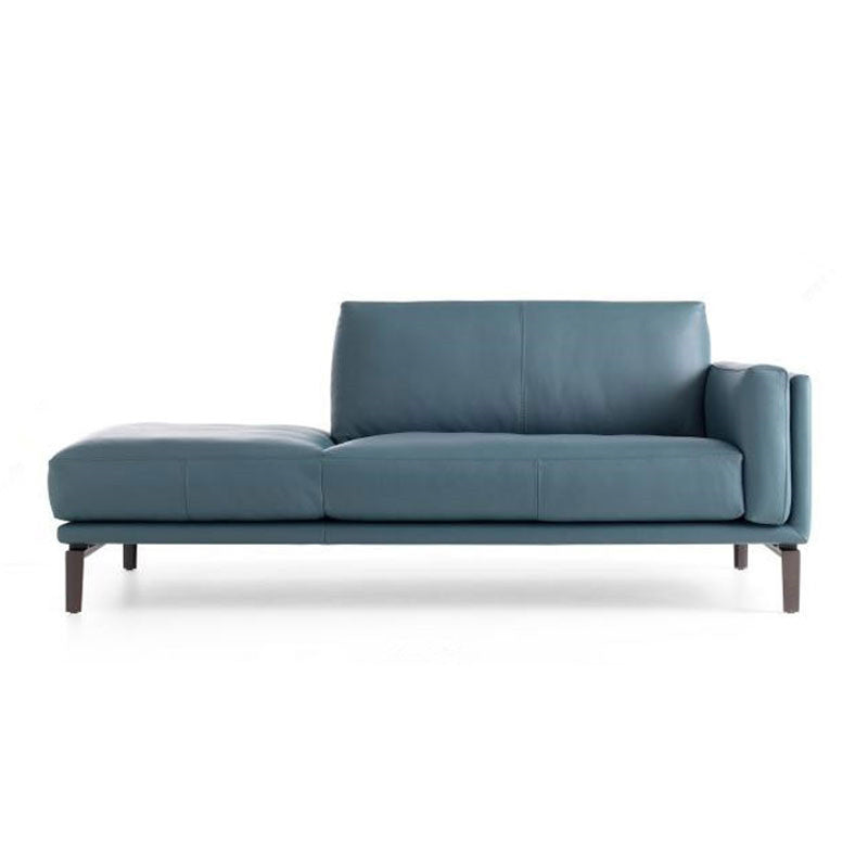 Living Room Chaise Square Arms Modern Chaise Lounge with Velvet Upholster